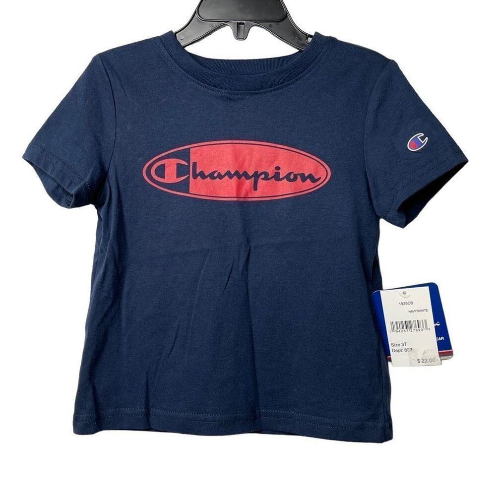 Champion Boys Logo Crew‎ Neck T-shirt Size 3T New